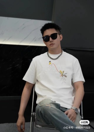 Love Birds Embroidered White T-Shirt view 2
