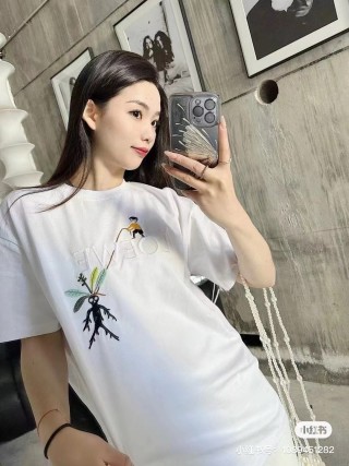 Love Birds Embroidered White T-Shirt view 3