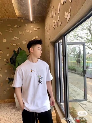Love Birds Embroidered White T-Shirt view 4