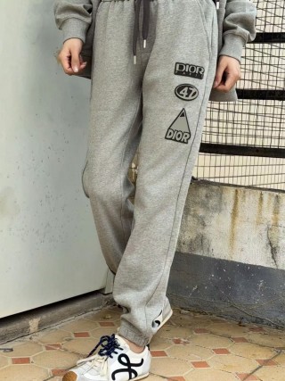 Dior Grey Joggers with Multi-Logo Print view 2