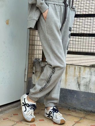 Dior Grey Joggers with Multi-Logo Print view 3