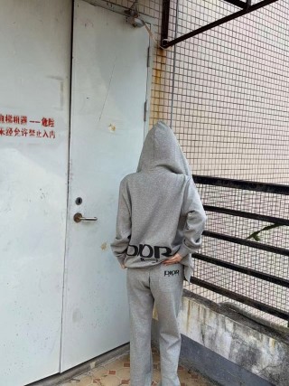 Dior Grey Joggers with Multi-Logo Print view 4