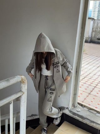 Dior Grey Joggers with Multi-Logo Print view 5