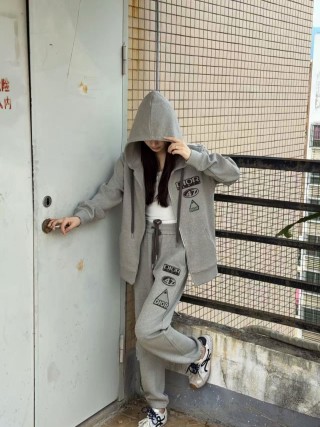 Dior Grey Joggers with Multi-Logo Print view 7