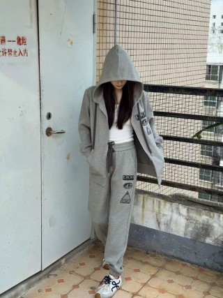 Dior Grey Joggers with Multi-Logo Print view 9