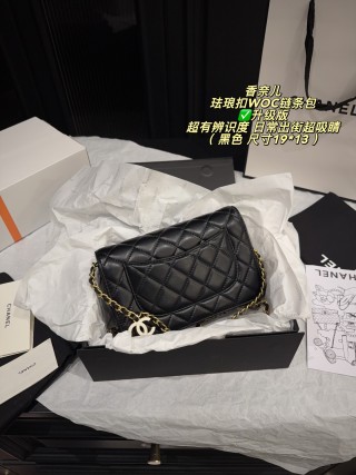 Chanel 24A Black Quilted WOC Shoulder Bag view 5
