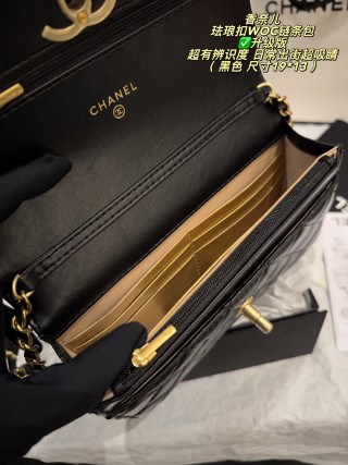 Chanel 24A Black Quilted WOC Shoulder Bag view 9
