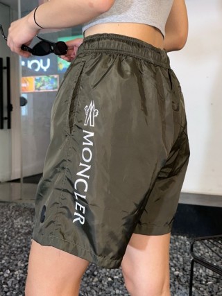 Olive Nylon Cargo Shorts with Drawstring view 6