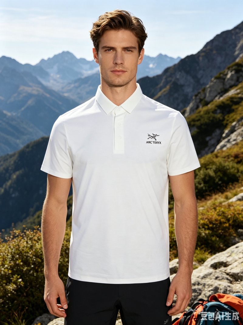 Arc'teryx White Short-Sleeve Polo Shirt