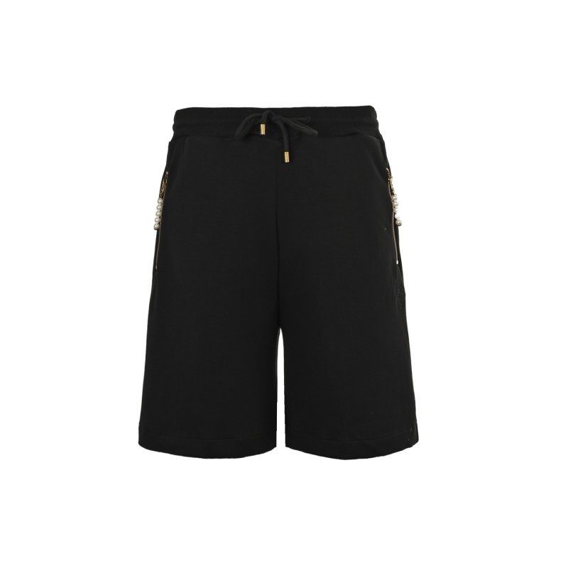 Black Drawstring Shorts with Cargo Pockets view