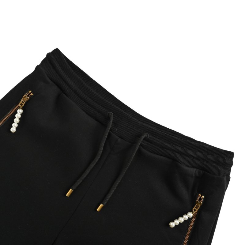 Black Drawstring Shorts with Cargo Pockets view