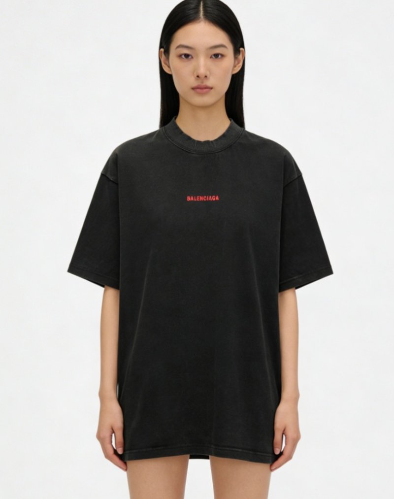 Balenciaga Black Red Logo T-Shirt view