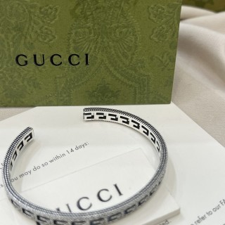 Gucci 925 Silver G Openwork Narrow Bangle Bracelet view 5
