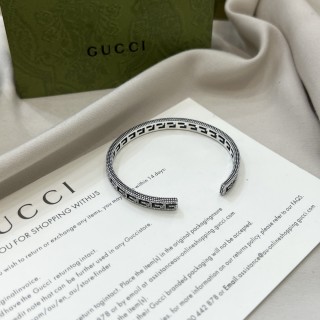 Gucci 925 Silver G Openwork Narrow Bangle Bracelet view 8