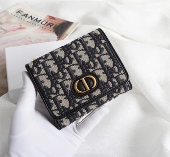 Dior CD Monogram Compact Wallet Black