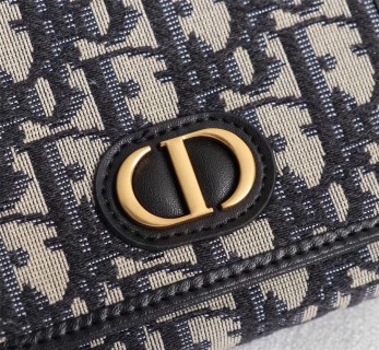 Dior CD Monogram Compact Wallet Black view 5