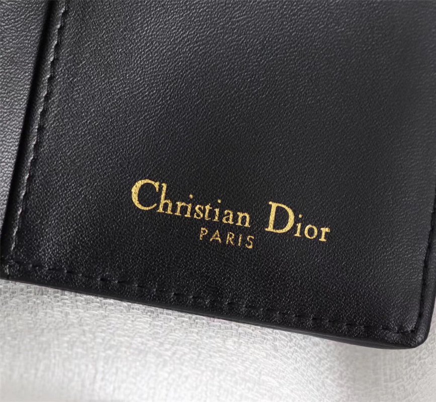 Dior CD Monogram Compact Wallet Black view