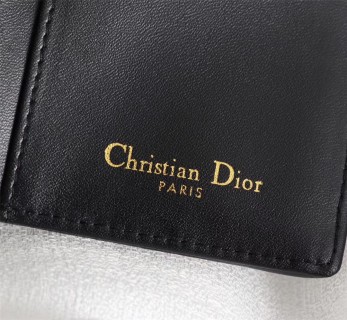 Dior CD Monogram Compact Wallet Black view 7