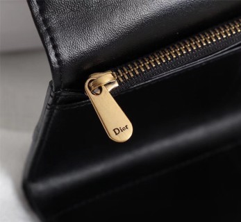 Dior CD Monogram Compact Wallet Black view 8