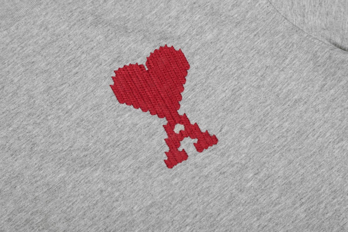 Ami Paris Grey Heart Logo T-Shirt view