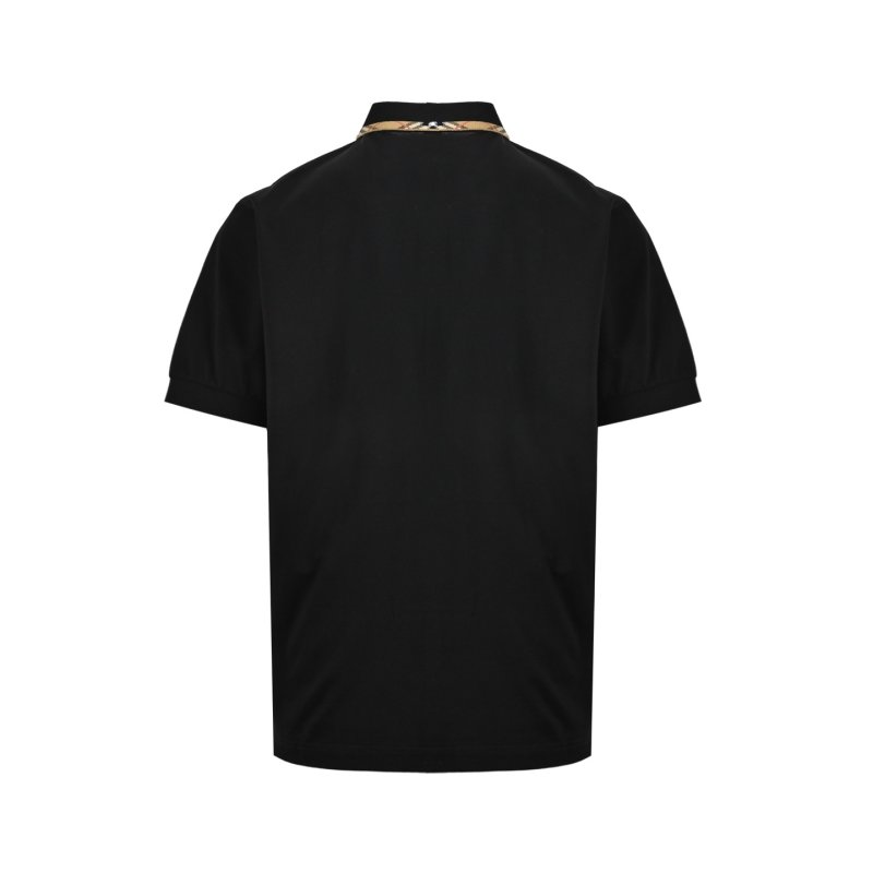 Burberry Black Polo Shirt with Check Collar view