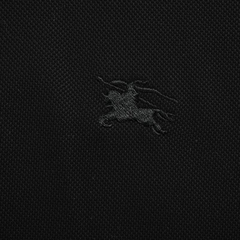 Burberry Black Polo Shirt with Check Collar view
