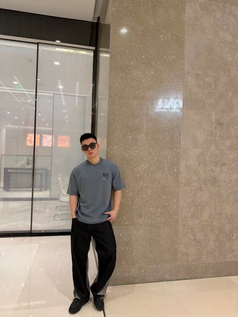 Grey Graphic Print Short Sleeve T-Shirt view