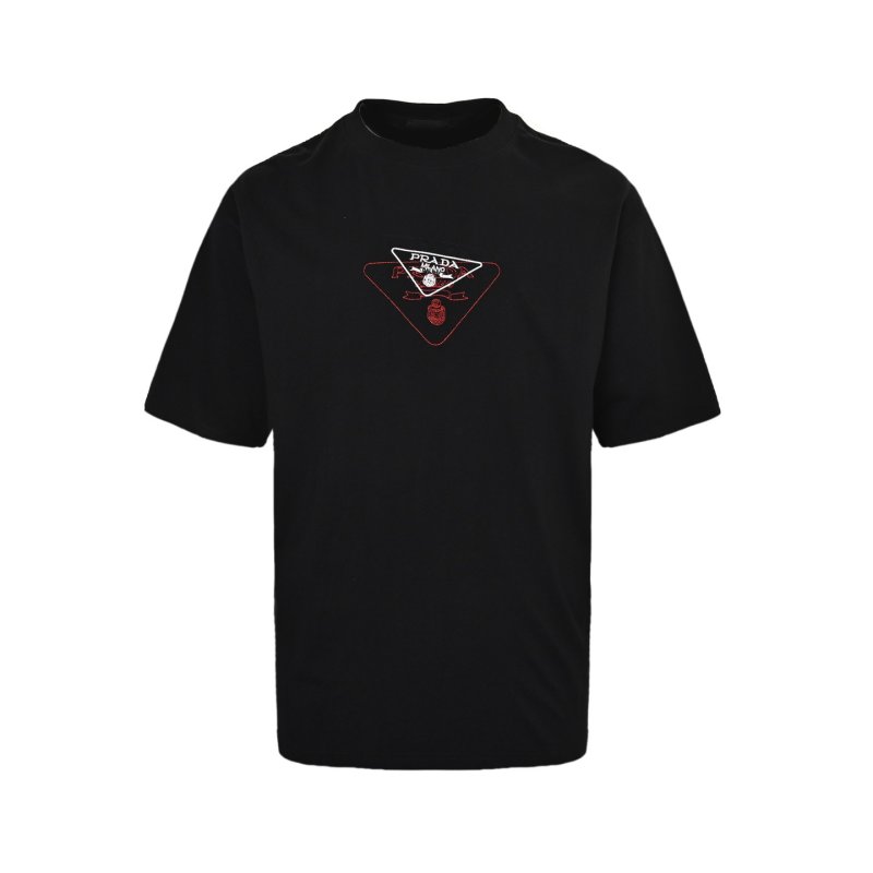 Black Graphic Triangle T-Shirt with Embroidered Logo view