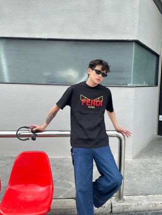 Fendi Roma Monster Eyes Black T-Shirt