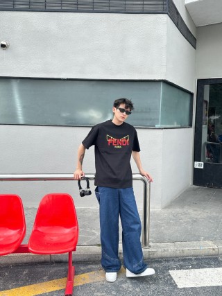 Fendi Roma Monster Eyes Black T-Shirt view 3