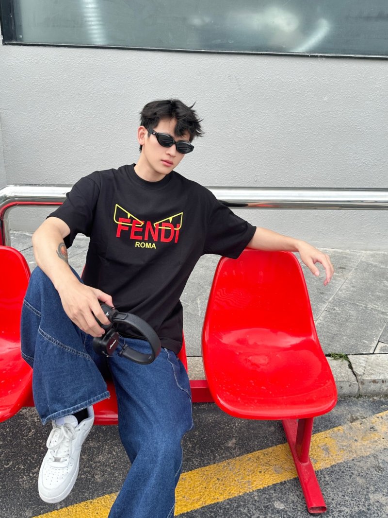 Fendi Roma Monster Eyes Black T-Shirt view