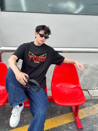 Fendi Roma Monster Eyes Black T-Shirt view 6