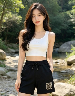 Black Monogram Embroidered Shorts view 3