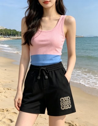 Black Monogram Embroidered Shorts view 4