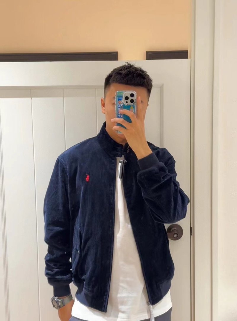 Polo Ralph Lauren Navy Corduroy Harrington Jacket