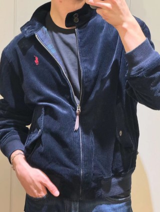 Polo Ralph Lauren Navy Corduroy Harrington Jacket view 2