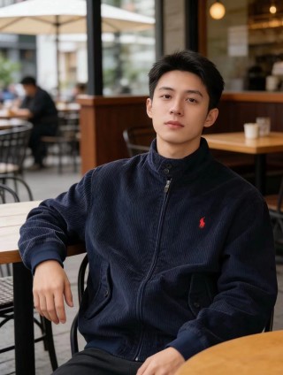 Polo Ralph Lauren Navy Corduroy Harrington Jacket view 3