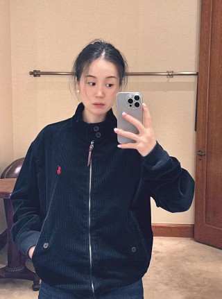 Polo Ralph Lauren Navy Corduroy Harrington Jacket view 4