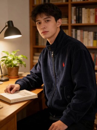 Polo Ralph Lauren Navy Corduroy Harrington Jacket view 6
