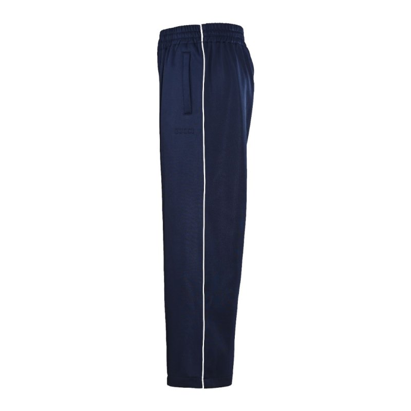 Navy Blue Zip-Up Tracksuit Set with Piping Detail view