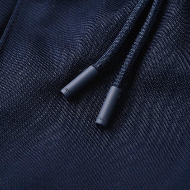 Navy Blue Zip-Up Tracksuit Set with Piping Detail view