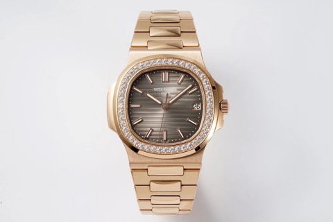 Patek Philippe Nautilus Rose Gold Diamond Bezel Watch