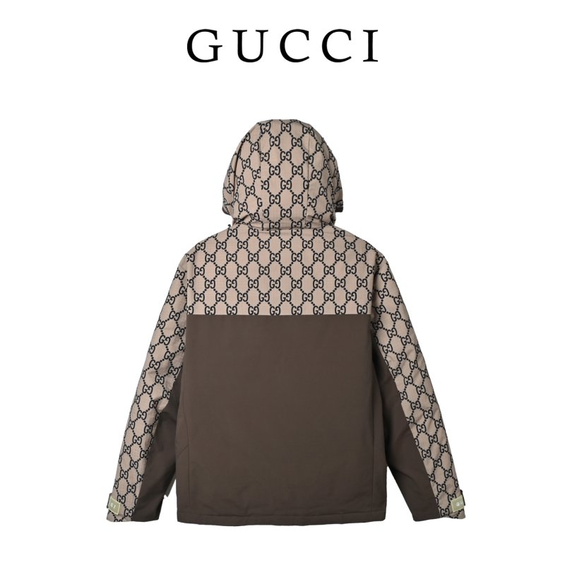 Gucci GG Monogram Brown Down Puffer Jacket view