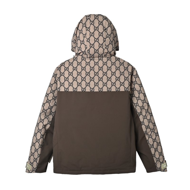 Gucci GG Monogram Brown Down Puffer Jacket view
