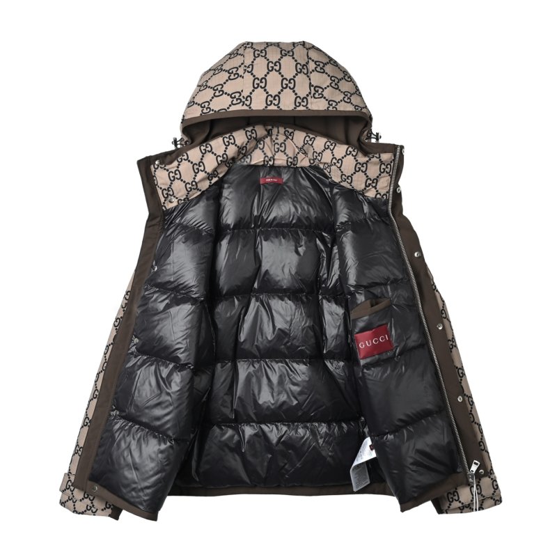 Gucci GG Monogram Brown Down Puffer Jacket view