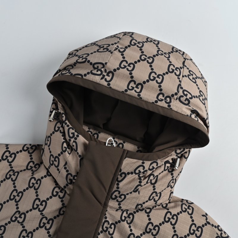 Gucci GG Monogram Brown Down Puffer Jacket view
