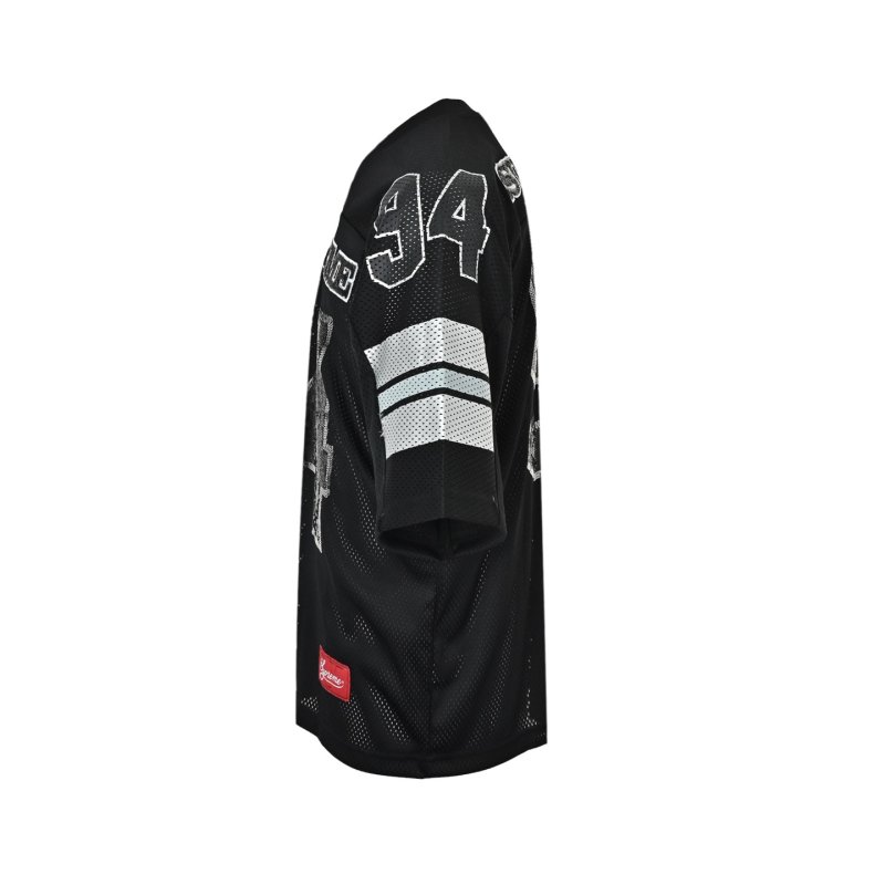 Supreme Black '94' Jersey T-Shirt with Gray Stripes view