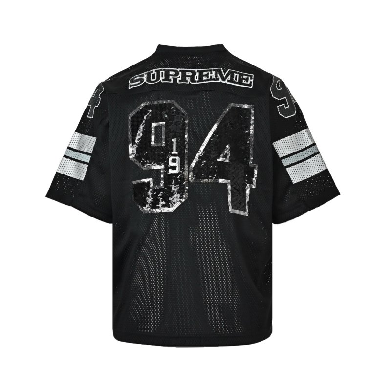 Supreme Black '94' Jersey T-Shirt with Gray Stripes view