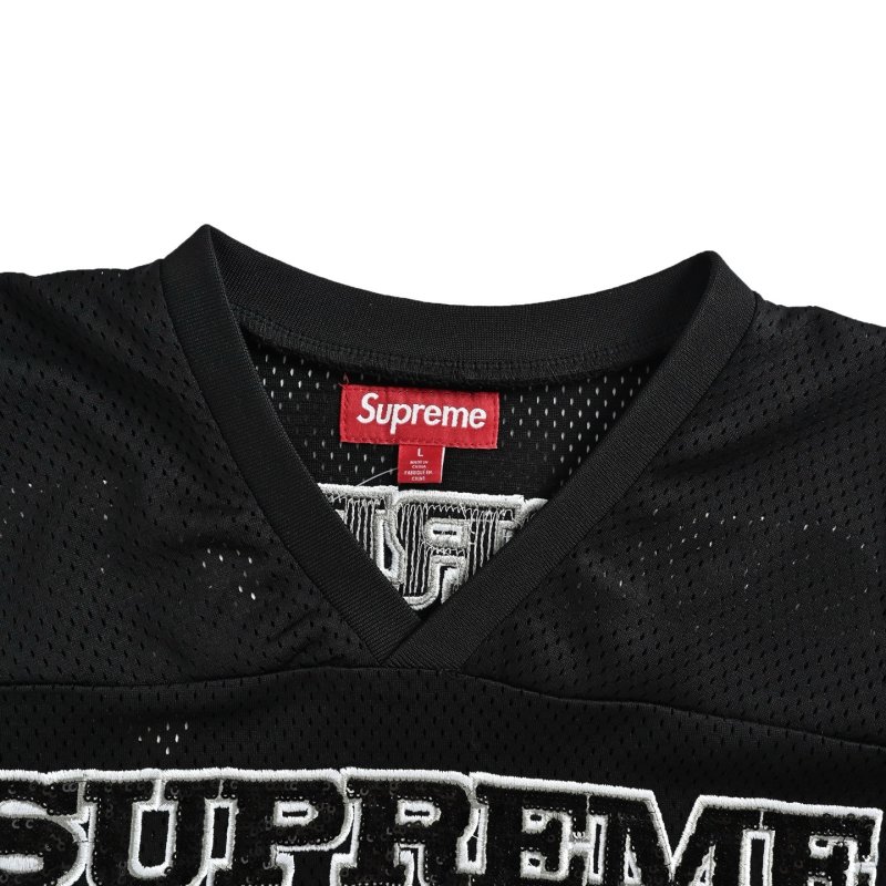 Supreme Black '94' Jersey T-Shirt with Gray Stripes view