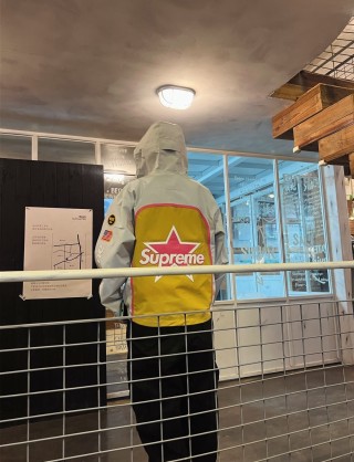 Supreme White Multi-Patch Windbreaker Jacket view 2